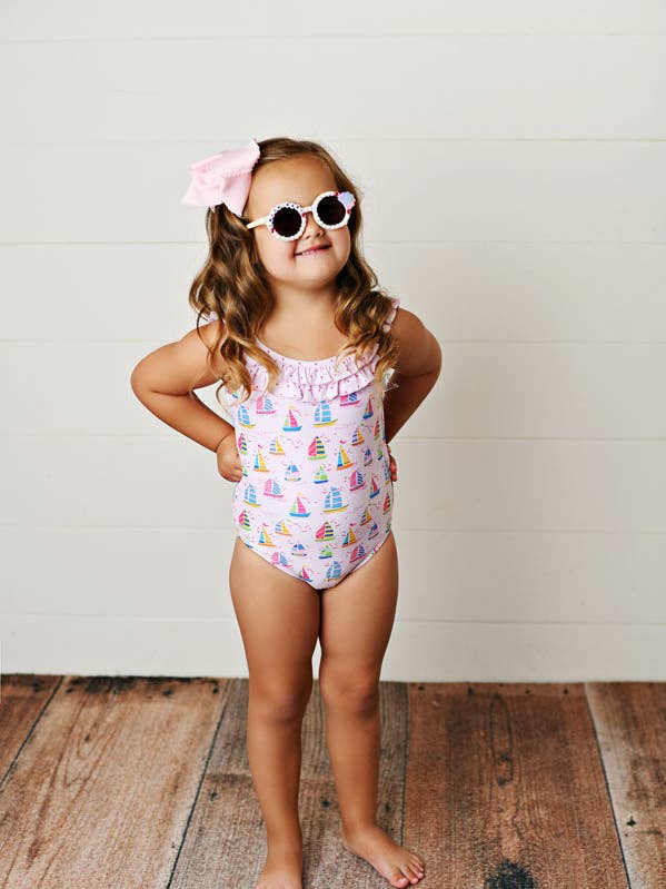 Bañador de una pieza para niña UPF 50 SBS2548 para venta al por mayor de Swoon Baby Clothing