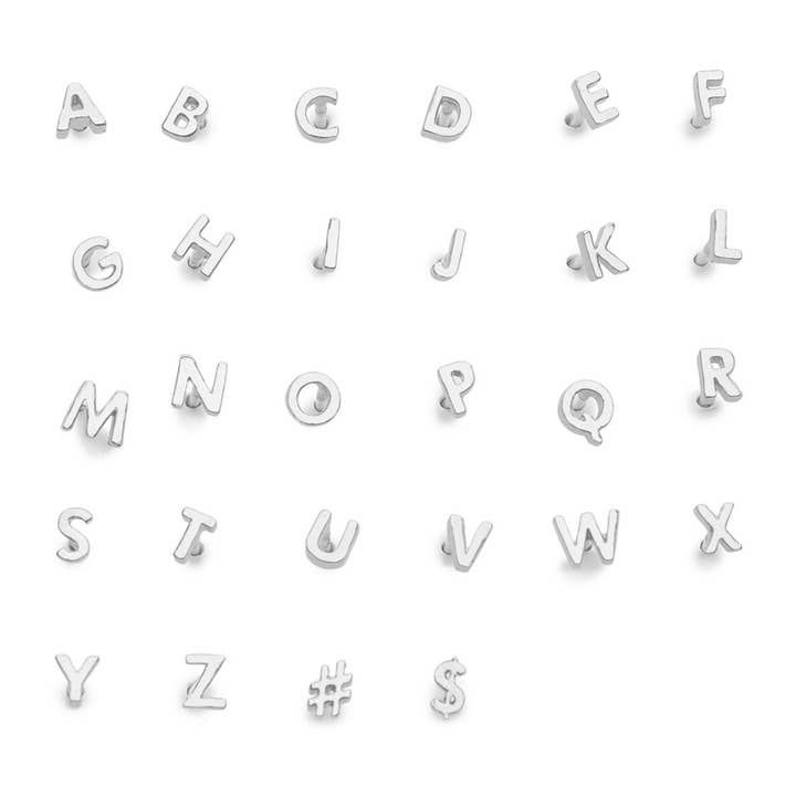 Tiny Initial Studs // Sterling Silver (individual studs) for wholesale on Faire