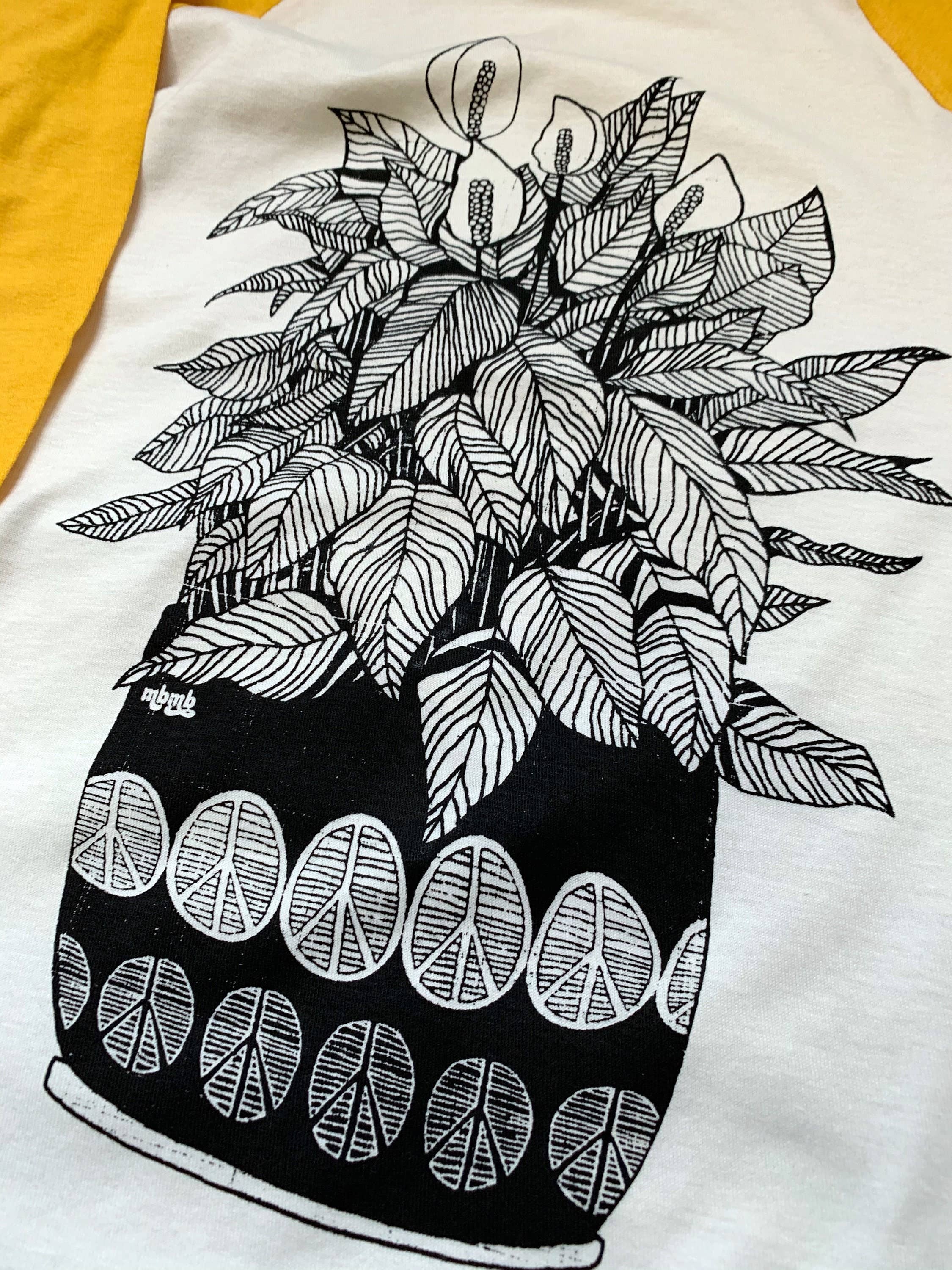 MBMB - Wholesale Screen Printed T-Shirt - Women's - Peace Plant Unisex Baseball Tee1