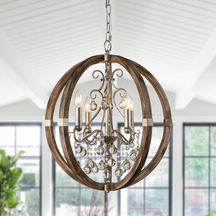 Lusteria Rustic Brown 4-Light Caged Pendant Light and other Purchase Wholesale rustic lamp shades. Free Returns & Net 60 Terms on Faire trending on Faire.