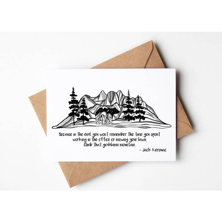 Climb That Goddamn Mountain; Greeting Card for wholesale by Mountain Mornings