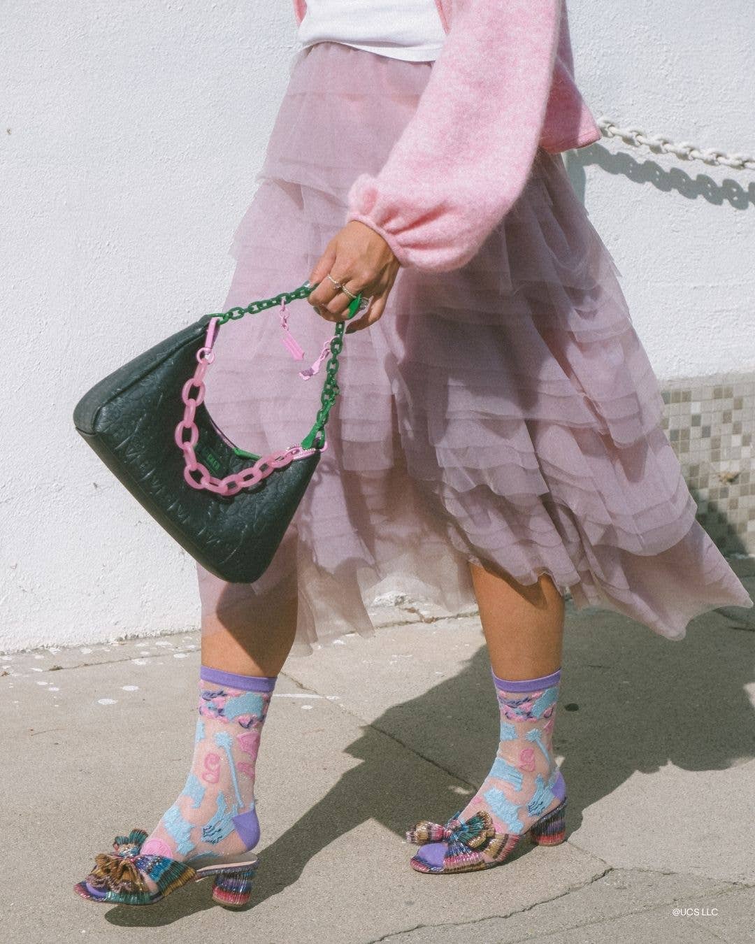 Sock Candy – Engroshandel Strømper - Dame – Wicked Gør dig klar med Glinda Shimmer Sheer Crew Sok8