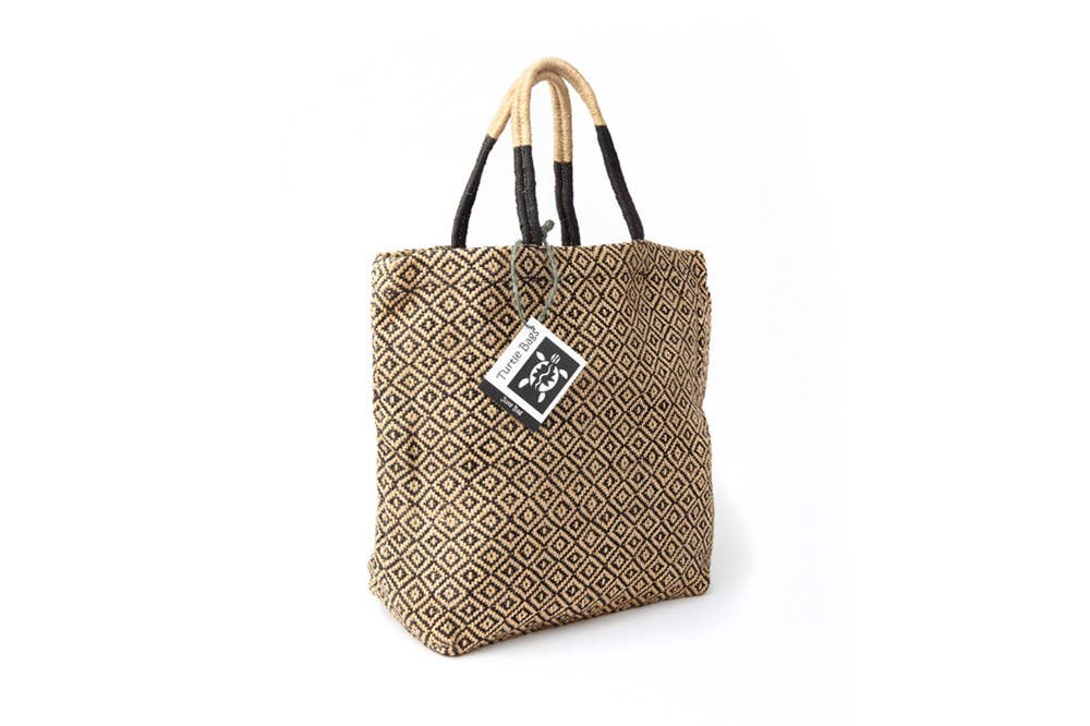 Turtle Bags - Wholesale Tote Bag - Women's - Diamond Tote  - Hand woven Jute Tote Bag (3 Per Unit)1
