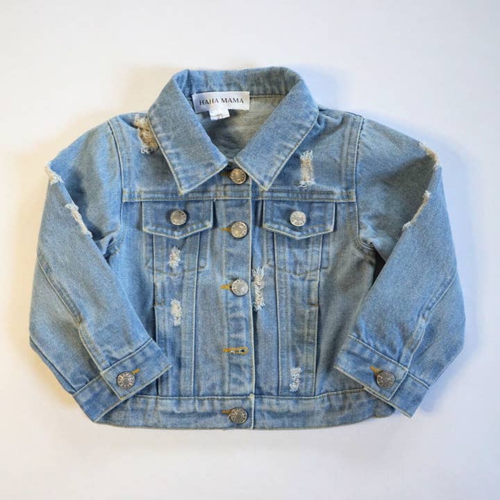 HAHA MAMA Clothing - Wholesale Denim Jacket - Kids - Distressed Denim Jean Jacket - Infant