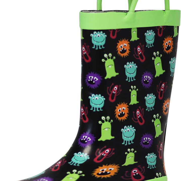 NORTY Tod Boys 6-10 Black Monsters Regnstøvle 16209 Forpakke for engroshandel hos The Norty Brand