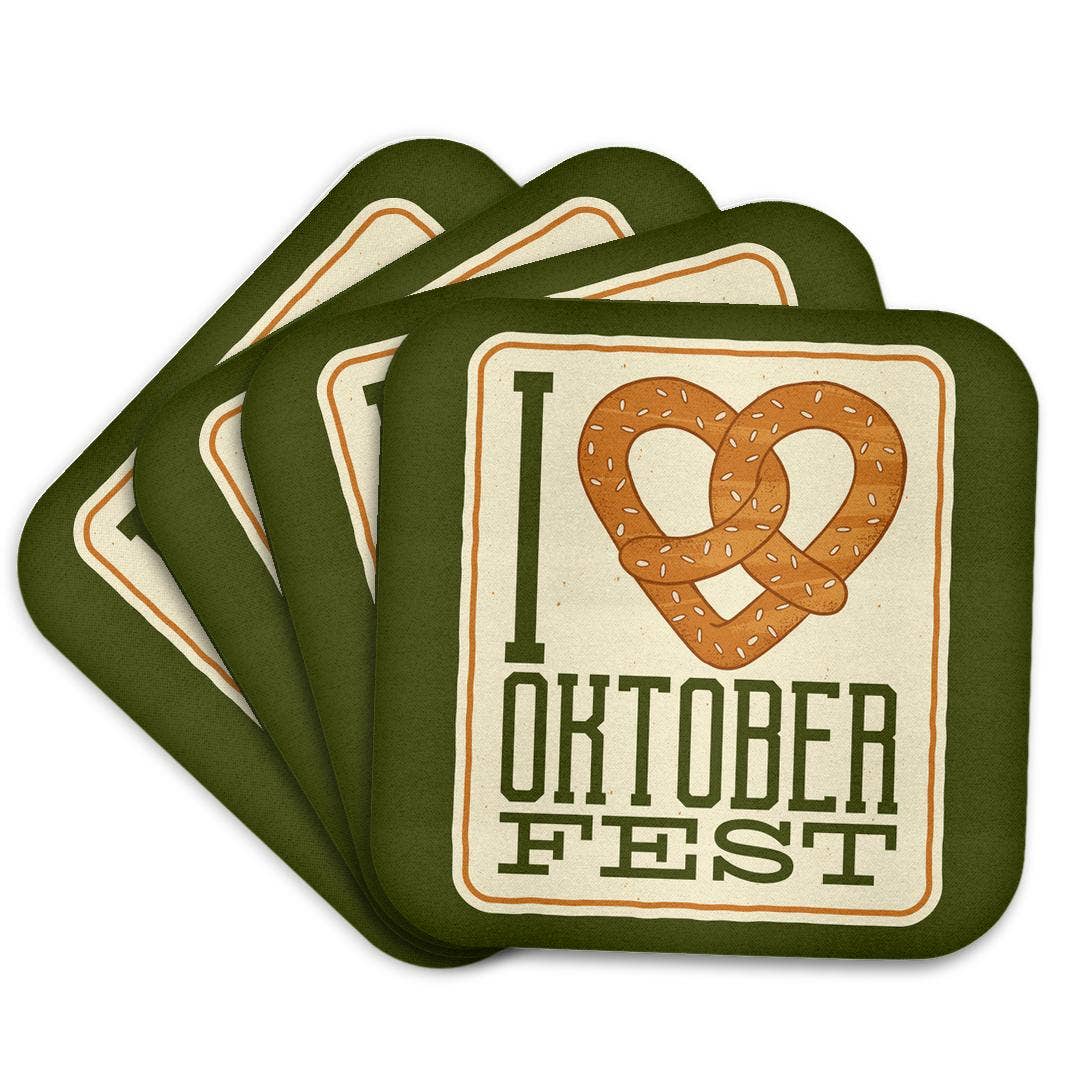 3dRose - Wholesale Coasters - 3dRose, I love Oktoberfest Pretzel, Coaster7
