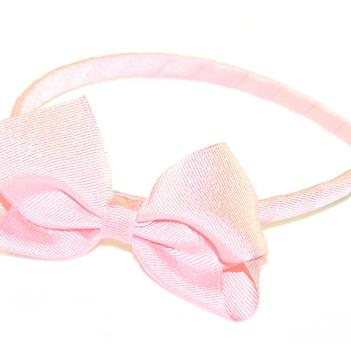 Grosgrain Turned Bow Alice Band - GGAB259 LIGHT PINK for wholesale by Goody Gumdrops
