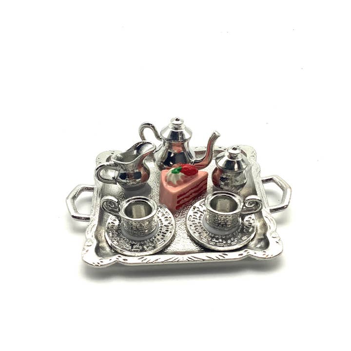 All Little Cute Things - Wholesale Ornament - Afternoon Tea Set with Tray Ornament, Holiday Decor2