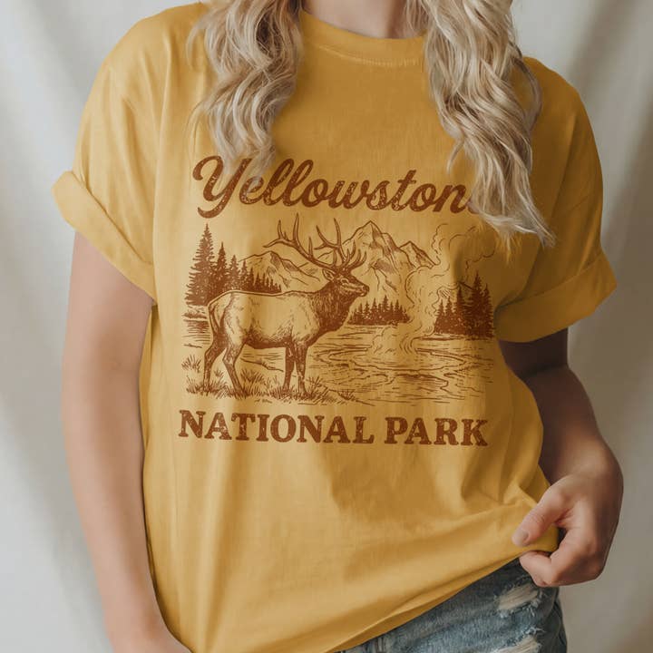 Yellowstone National Park Vintage Graphic Tee for wholesale by Golden Rose