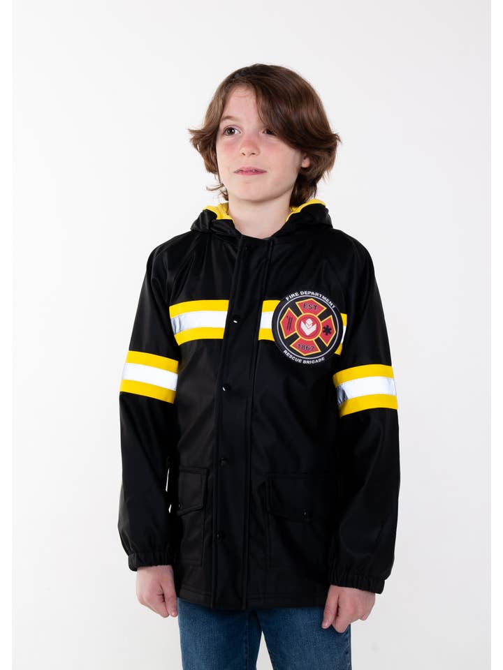 Oaki - Wholesale Regenjas - Kinderen - NIEUW! gevoerde regenjas 2.0, Fireman Rescue (valt groot uit)