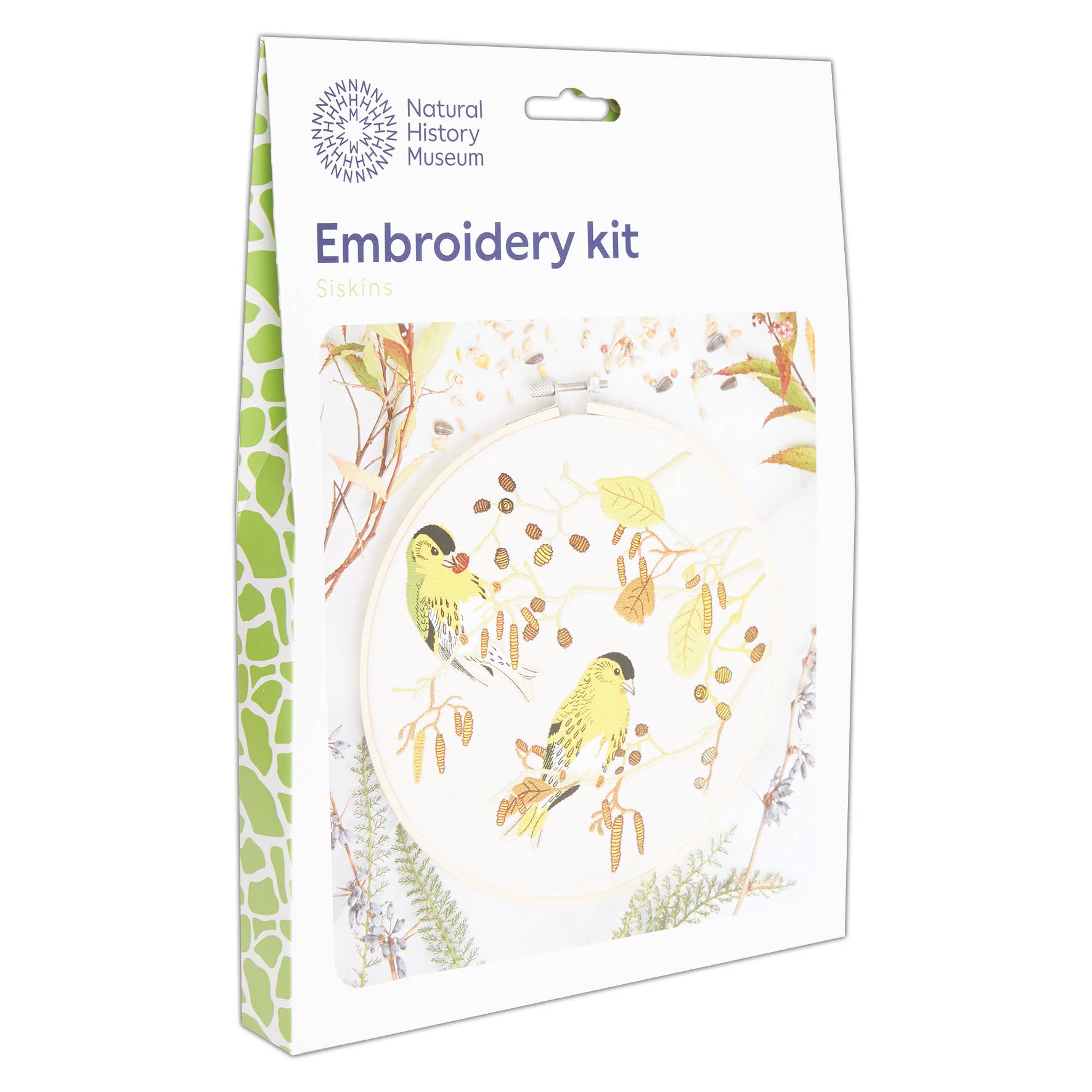 West Design Products - Wholesale Embroidery/Cross Stitch Supplies - Natural History Museum Embroidery Hoop Kit, Siskins 8"2