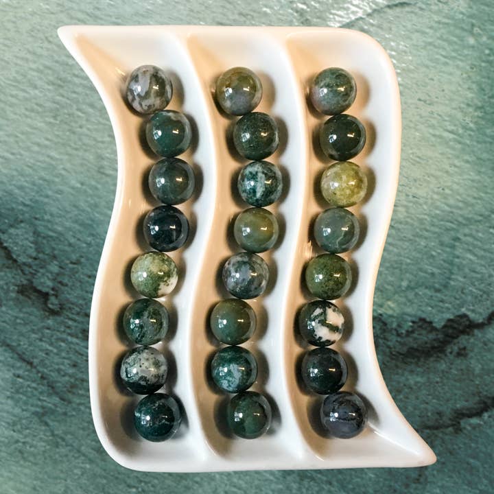 Sfere di Pietra Preziosa di Agata Muschiata 20mm - Scheda Informativa Disponibile per la vendita all'ingrosso da parte di Essential Wellness - Body, Mind, Spirit