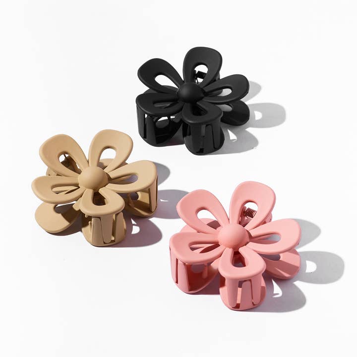 Ellie Rose - Wholesale Hair Clip - Women's - Flower Claw Clips, Set of 3