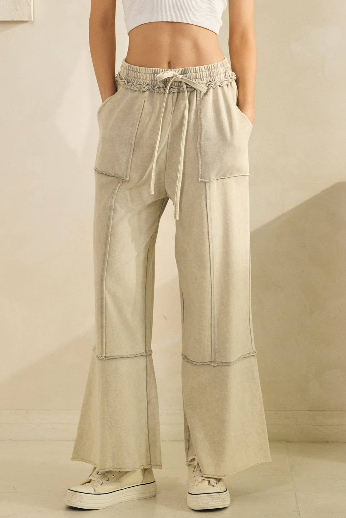 Sage + Fig - Wholesale Pants - Women's - MINERAL WASHED TERRY KNIT PANTS (SP7055-A)15