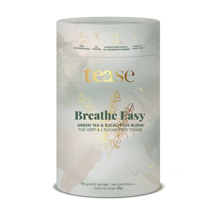 Respirez Facile | Mélange de Thé Naturel | Sachets de Thé Biodégradables pour la vente par Tease | Wellness Tea Blends + Accessories