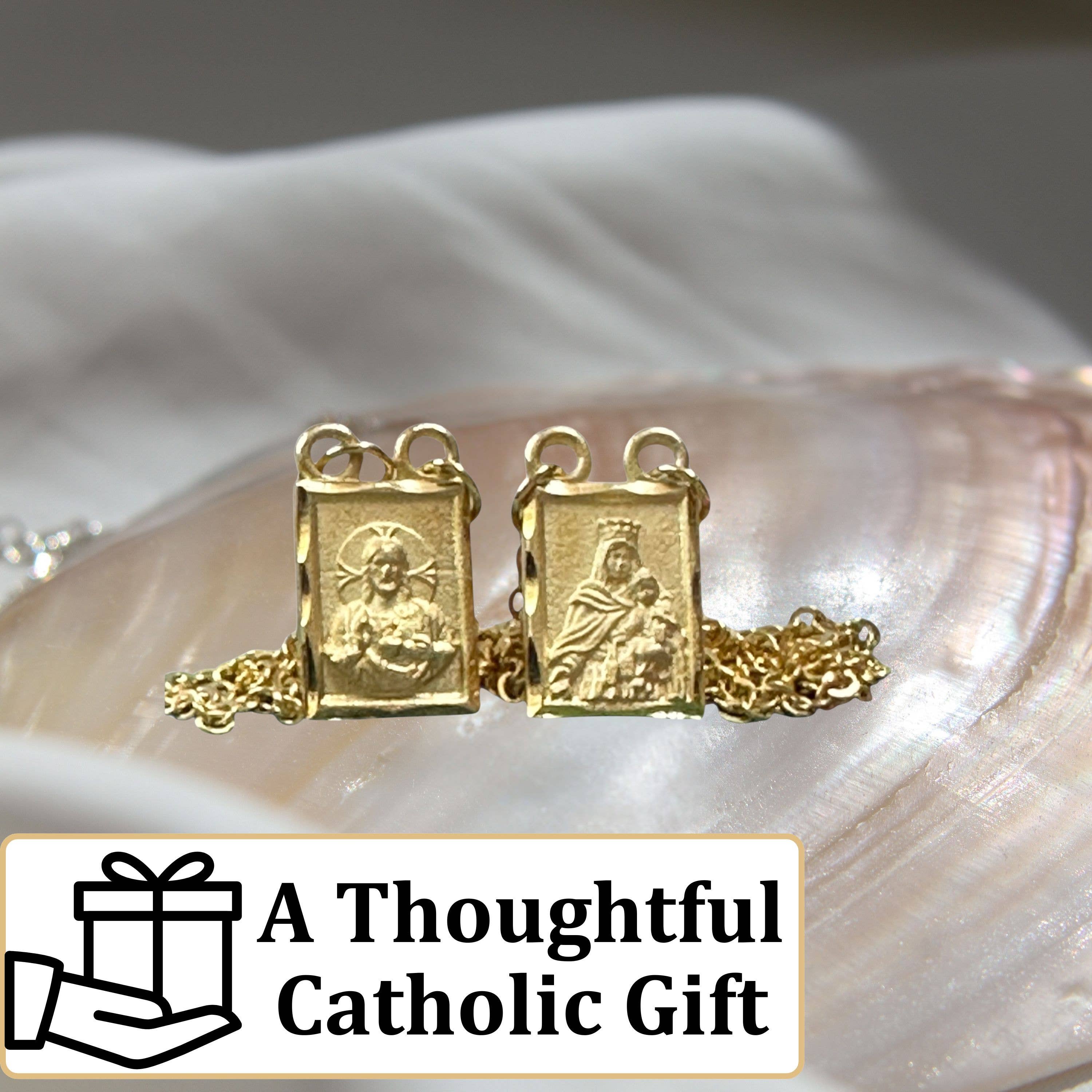 Catholica Shop - Wholesale Pendant/Charm Necklace - Gold Plated Scapular Necklace - Large7