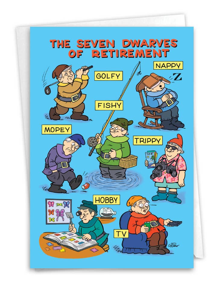 Tarjeta de jubilación - Siete enanos de jubilación para venta al por mayor de NobleWorks
