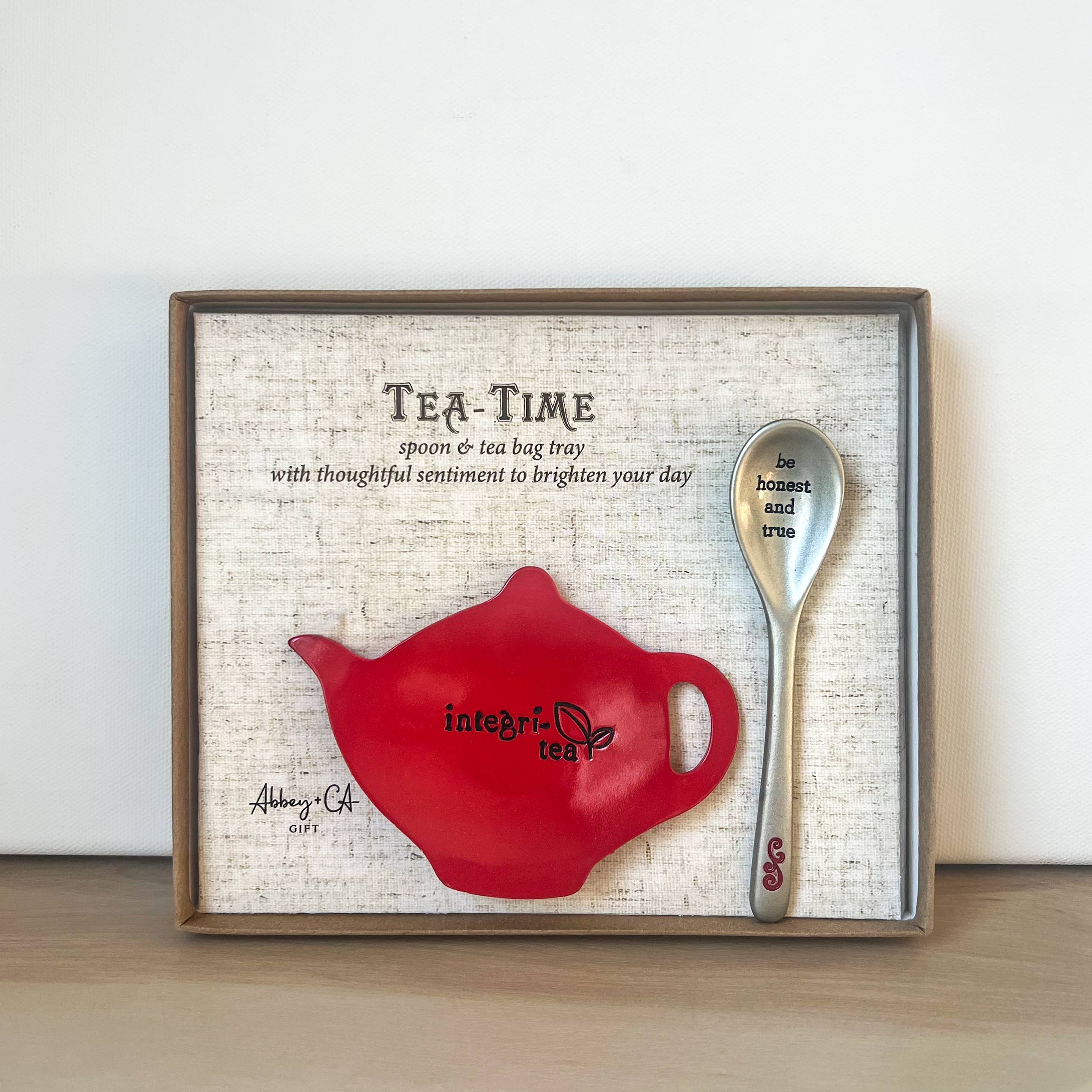Abbey + CA Gift - Wholesale Serving Tray - Tea Time Tea Bag Tray & Spoon Sets