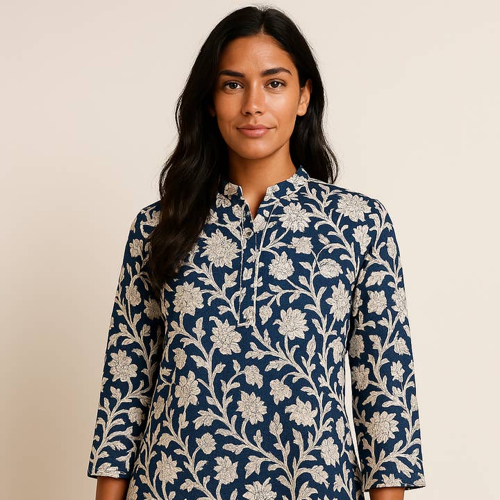 Robe Blue Dalia pour la vente par Dragonfly Firenze Trapunte & Co.