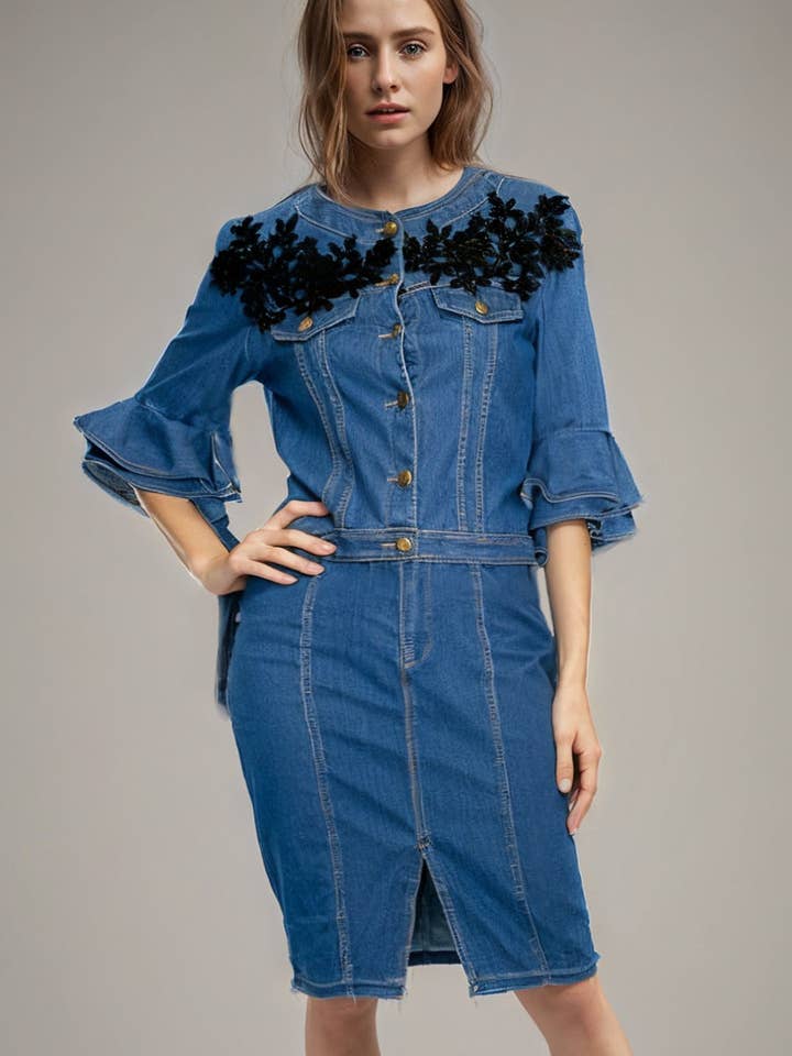 HAUT EN JEAN Q1342 pour la vente par N by Nancy