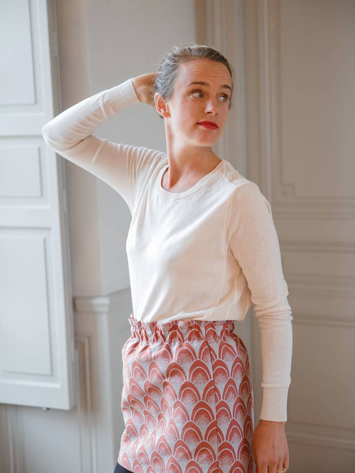 Gonna rossa Nane Peacock per la vendita all'ingrosso da parte di Les Petits Lots