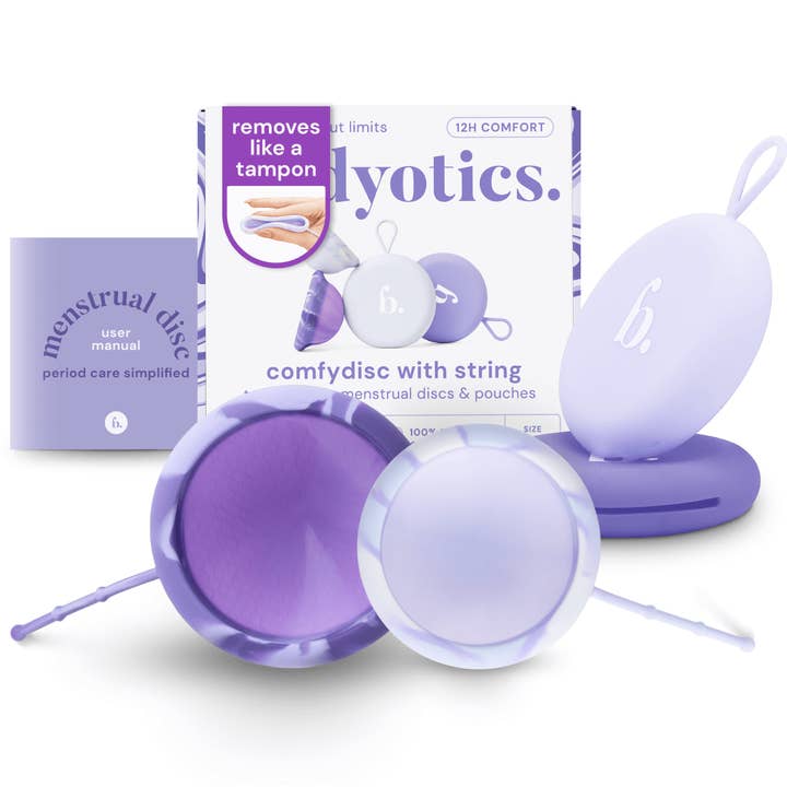Purple Bodyotics Comfydisc Reusable Menstrual Disc (Pack of 2) for wholesale on Faire