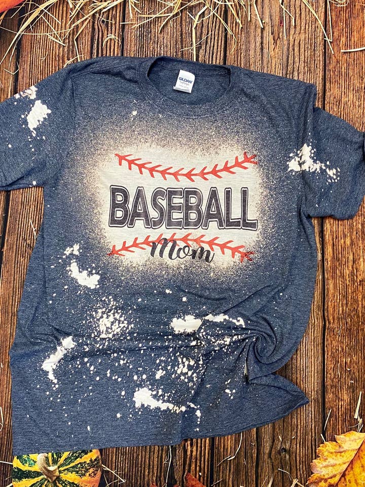 Baseball Mom Bleach Shirt | Bleach Shirt | Bleached Shirt for wholesale by Cute As A Rustic Button