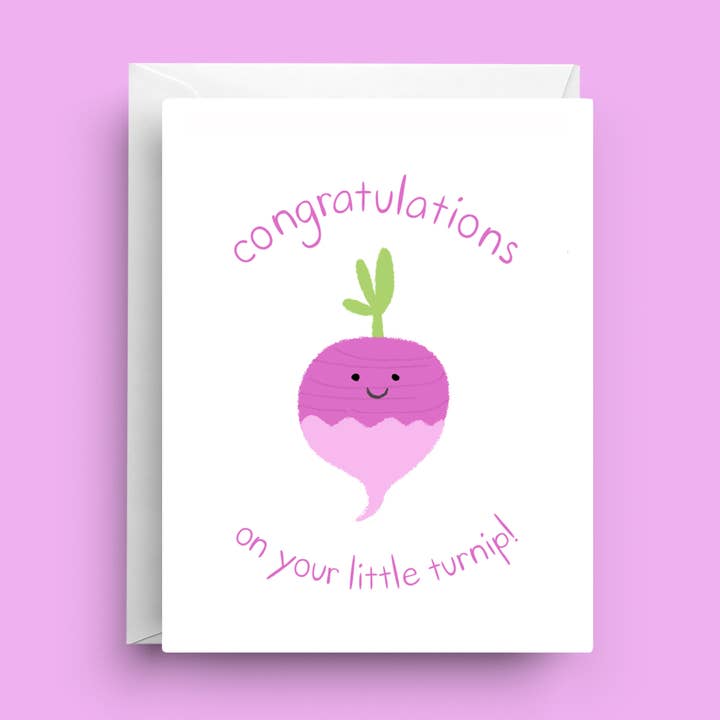 Carte Petit Navet pour bébé - Drôle, baby shower neutre pour la vente par Nicole Marie Paperie