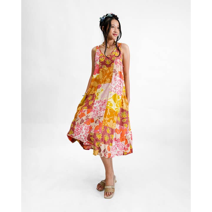 NIEUW | Semi Swing Jurk | Patchwork Warm voor wholesale door Balizen Direct from Bali