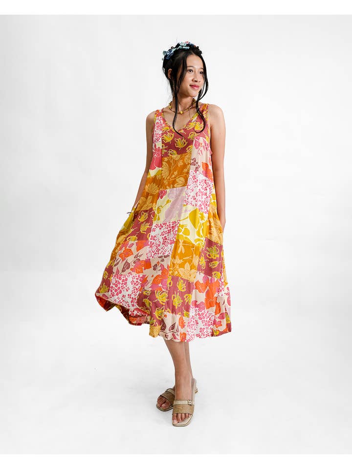Balizen Direct from Bali - Wholesale Dress - Women's - NEW | Semi Swing Dress | Patchwork Warm