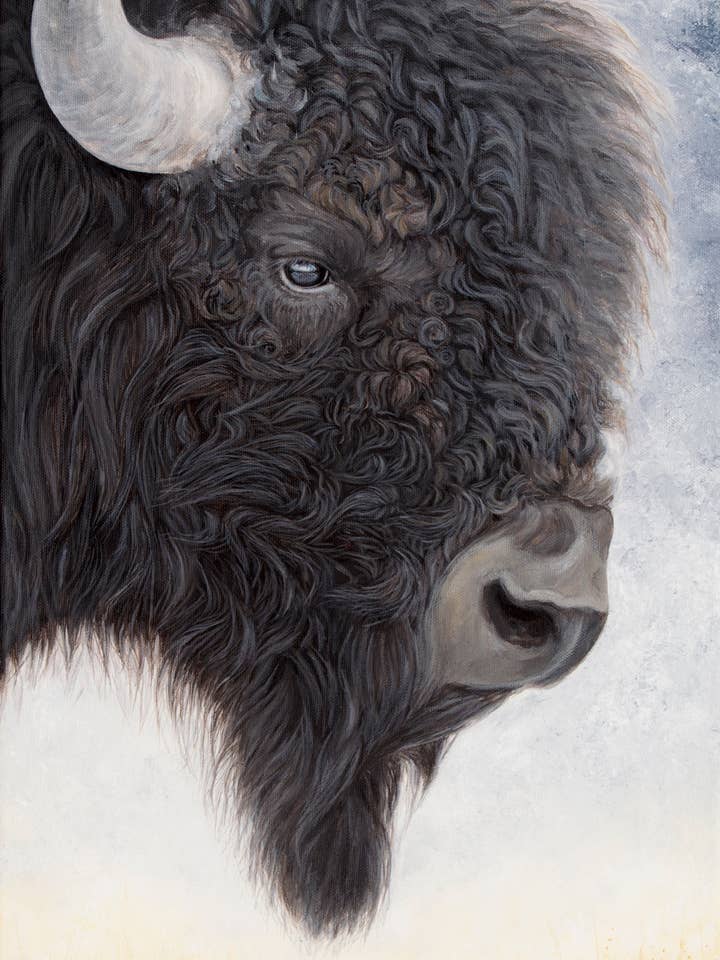 Riders on the Storm - Bison Print for wholesale by Tracy L Anderson