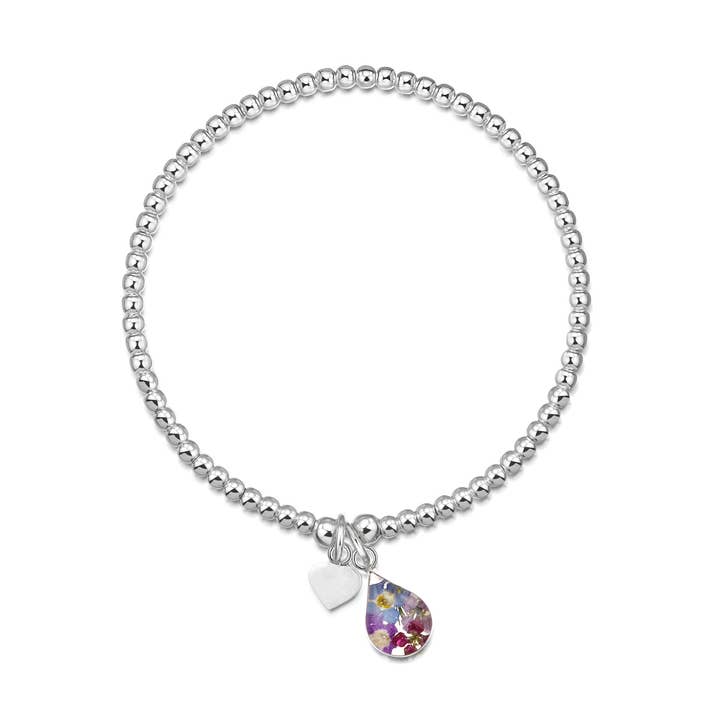 Zilveren Kralen Armband - Paarse Nevel - Enkele Kralen. voor wholesale door Shrieking Violet