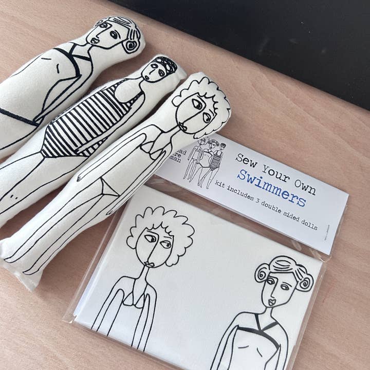 SWIMMER dolls Sew Your Own Doll Kit - Set Of 3 for wholesale by Fat Hen And Flo