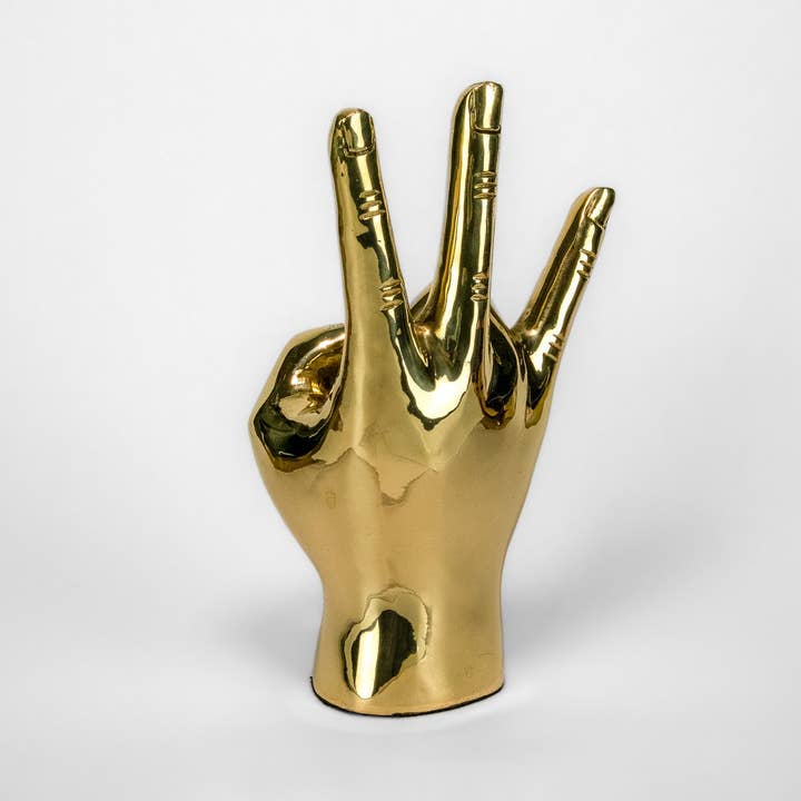 PRIZE - Vente Sculpture - Sculpture en laiton de signe de main Cougar Paw, Pitchfork ou Triton4