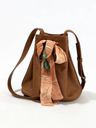 Haitian Scarf Leather Bucket Bag for wholesale by Deux Mains
