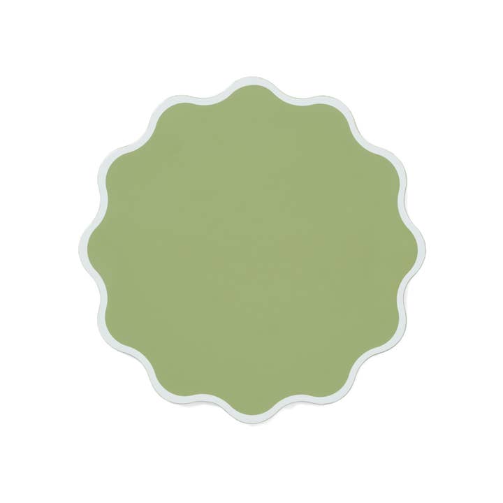 The Victoria Wiggle Placemat in White and Green for wholesale by Domenica Marland