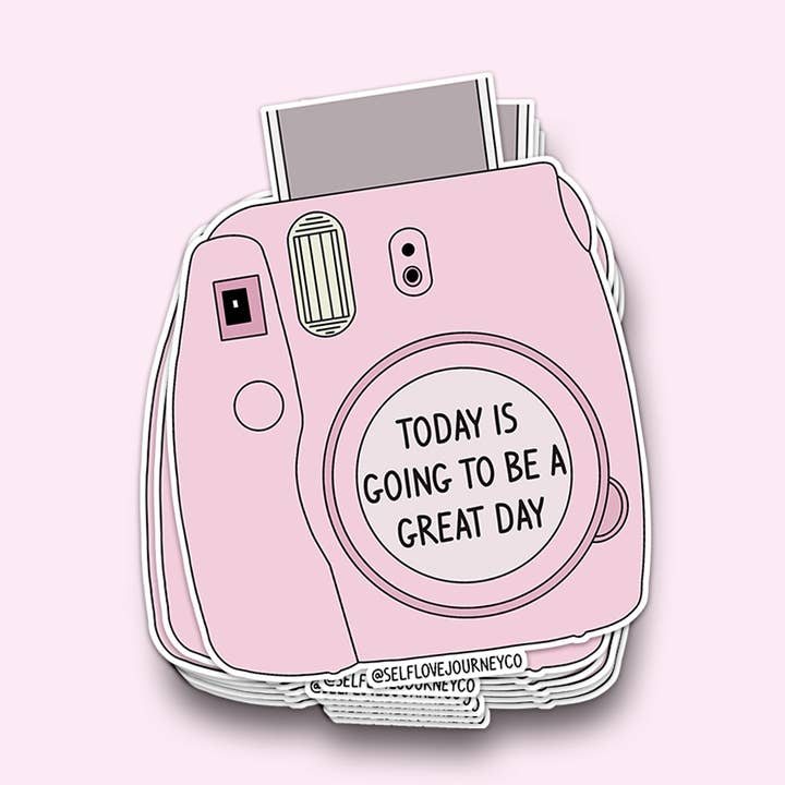 SelfCare Positive Affirmation Camera Sticker Water Resistant för wholesale av Selflovejourneyco