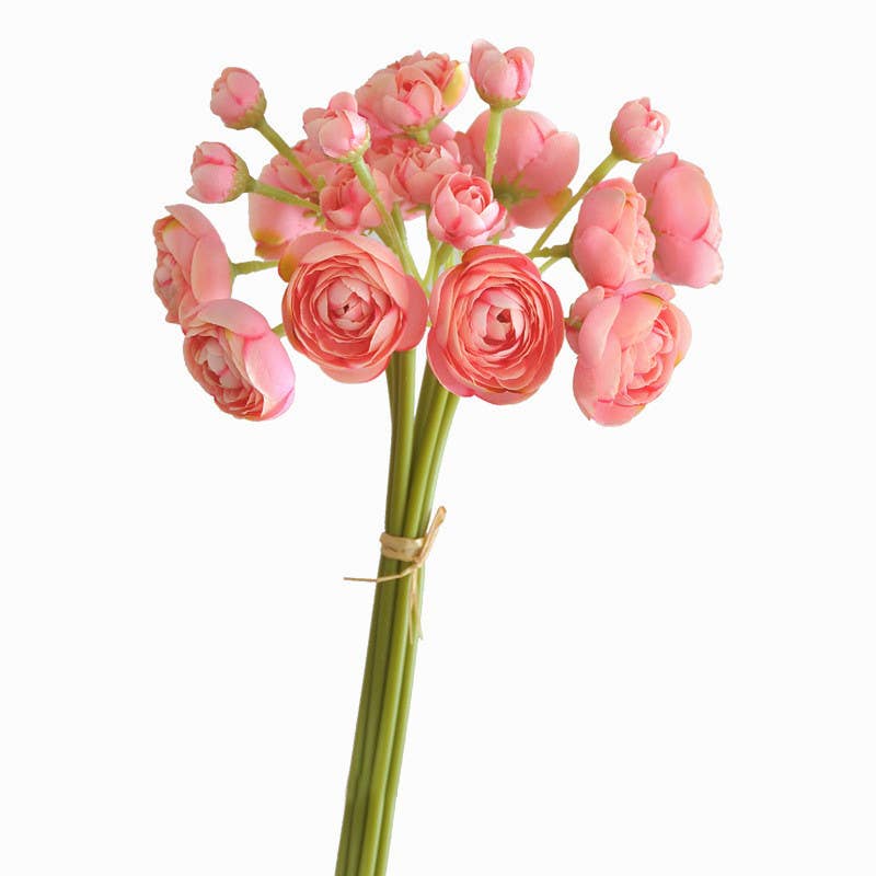 Sweet Home Deco - Vente Fleurs artificielles - Bouquet de renoncules bébé en soie 25 cm, 6 tiges/24 fleurs4