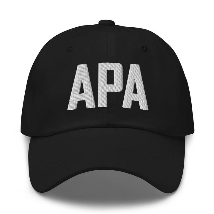 APA Airport Code Embroidered Dad Hat | White Thread for wholesale by CRE PYT
