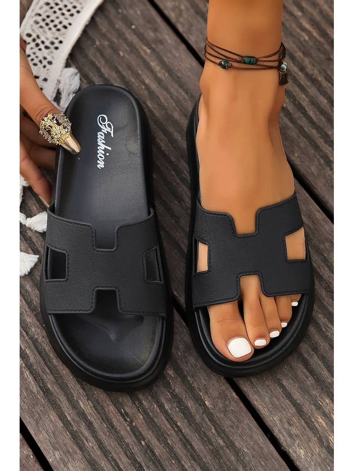 Little Daisy Closet - Wholesale Slides - Women's - LDC Cutout Design Open Toe Platform Slippers