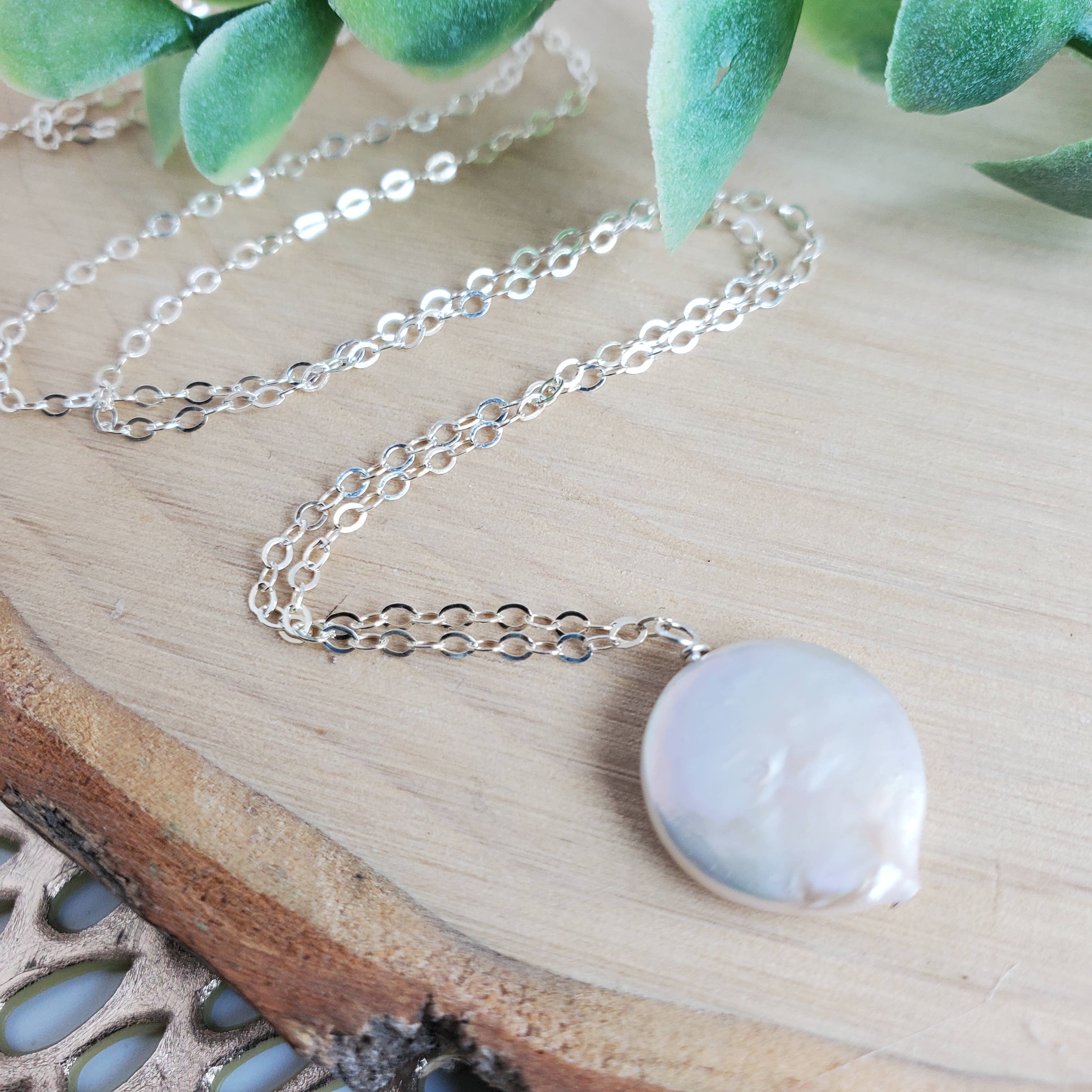 Agape Gems - Wholesale Pendant/Charm Necklace - Coin Pearl Solitaire0