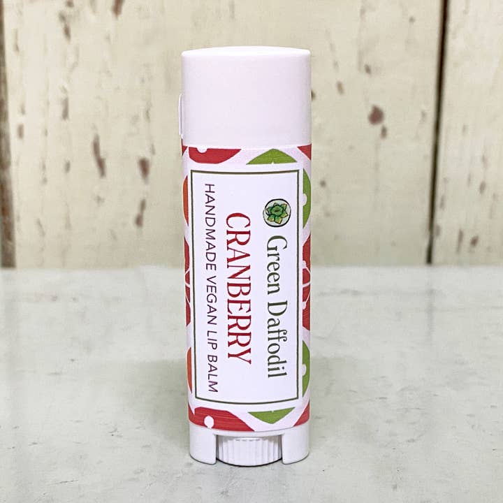 Cranberry Lip Balm - Holiday Stocking Stuffer for wholesale by Green Daffodil Bath & Body