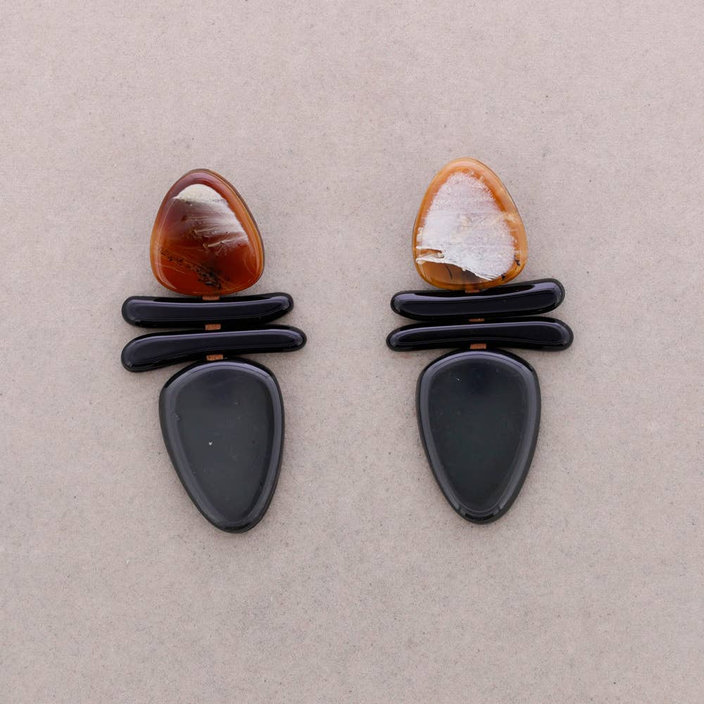 Sonata - Vente Boucles d'oreilles pendantes - Boucles d'oreilles Forme Géométrique Résine Brillante(A)2