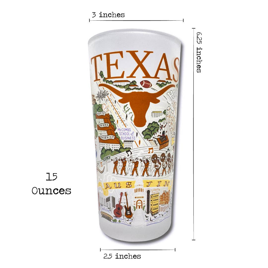 catstudio - Wholesale Drinking Glass/Cup - University of Texas Collegiate Drinking Glass1
