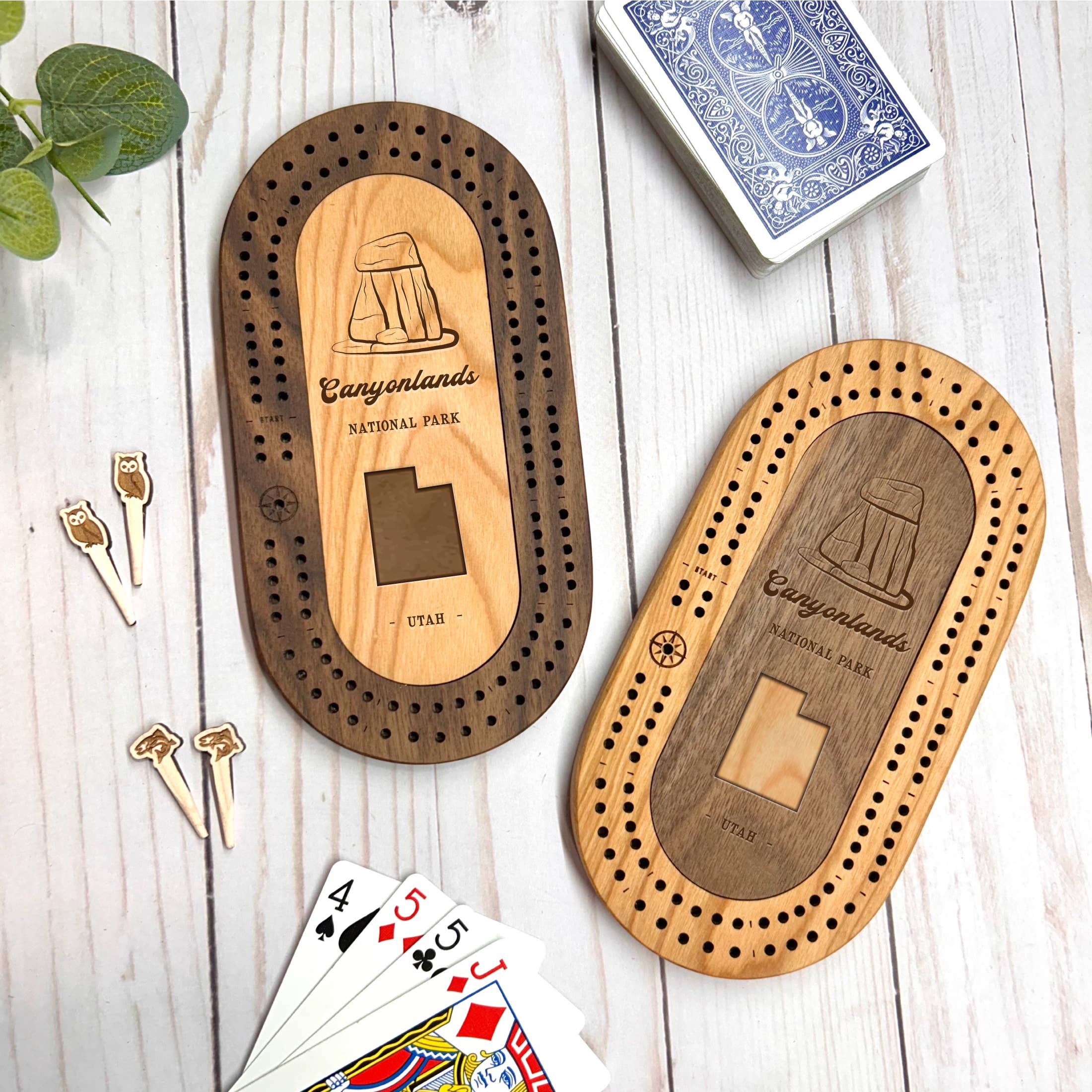 Cast & Carve - Wholesale Board Game - National Parks Travel Cribbage Set with Custom Pegs18