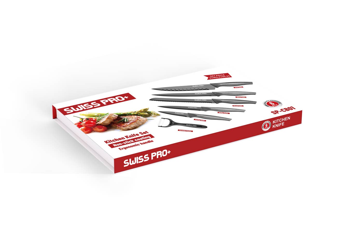 Swiss Pro+ - Wholesale Knife Set - 6 PCS Kitchen Knife set Carbon8