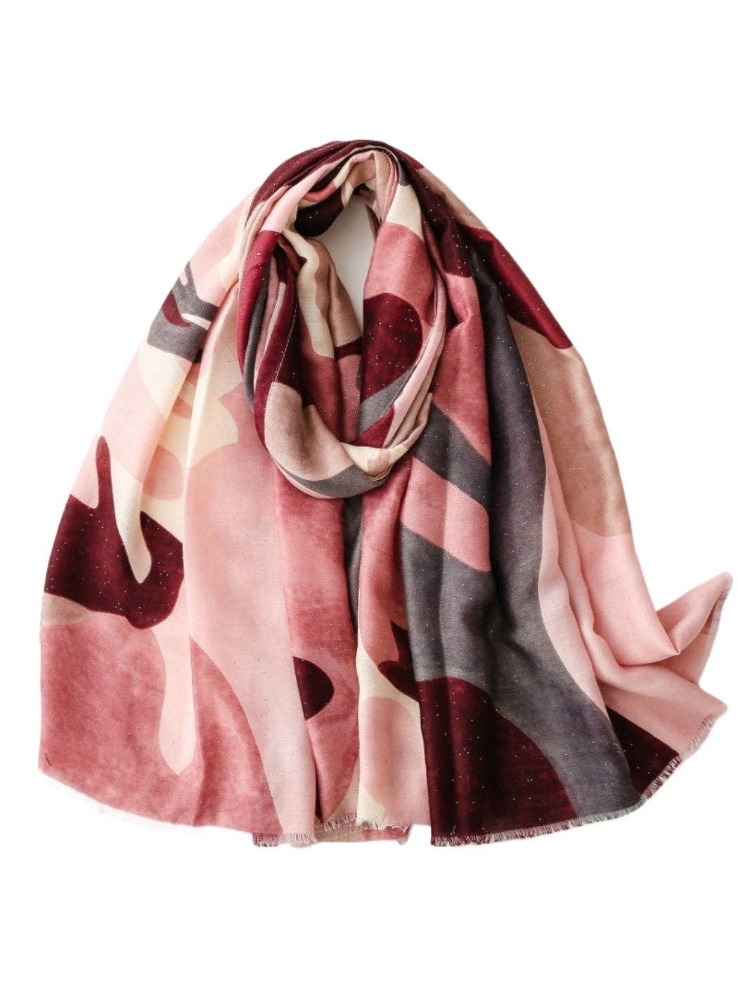 Funkyrel® Atzbranding Limited - Wholesale Scarf - Women's - Scarvii - Abstract Art Scarf with Gold Foil & Glitter1