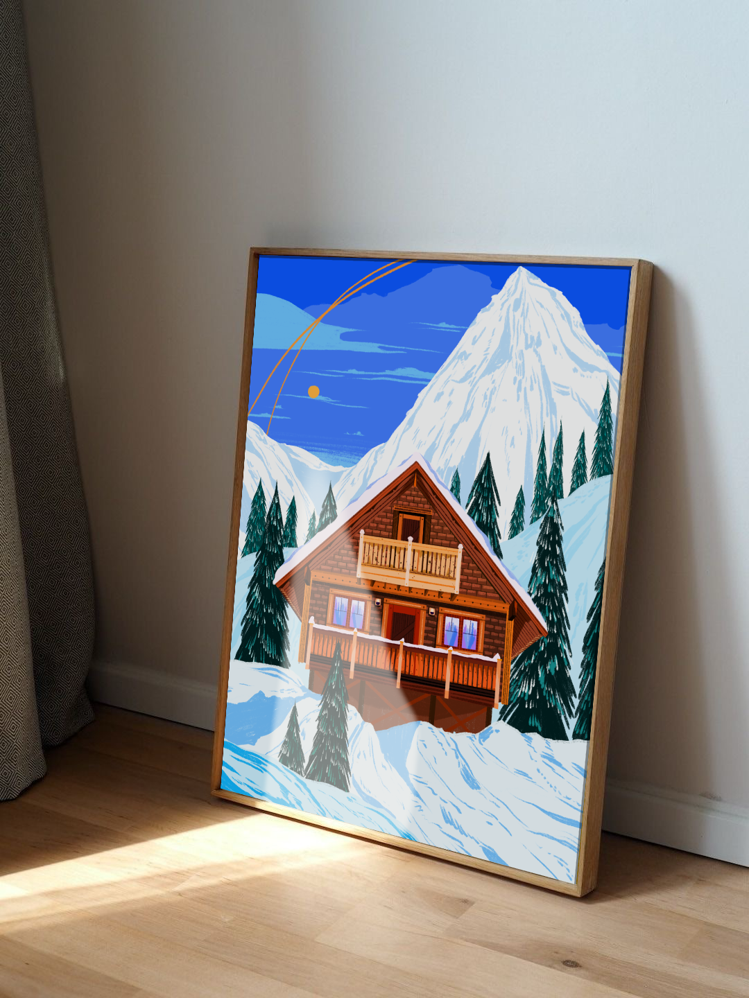 Emily Palmer Illustration - Wholesale Art Print - Festive Illustrated Wall Art Print -  Ski Chalet2