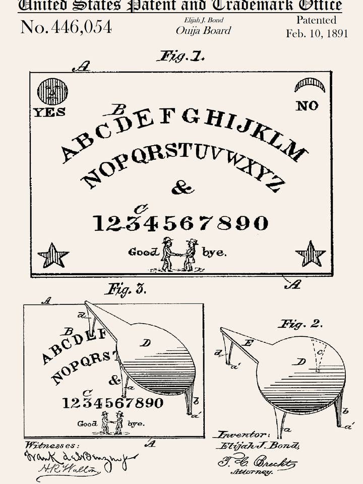 Tarjeta de felicitación Ouija Board para uso diario para venta al por mayor de PATENT PRESS GREETING CARDS