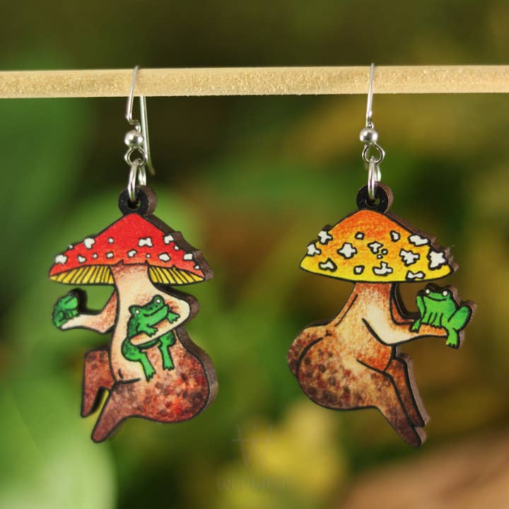 Funguise™ Earring Set - Amanita Frog Club for wholesale by Funguise Friends by WkdWest